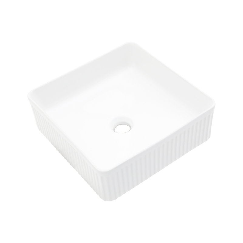 Lordear 15.75'' Ceramic Square Bathroom Sink