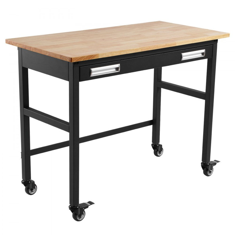 Établi 48 po avec plateau en bois sur roulettes avec rangement pour tiroir 1500 lb