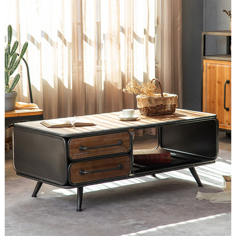 Vintage distressed wrought iron creative coffee table