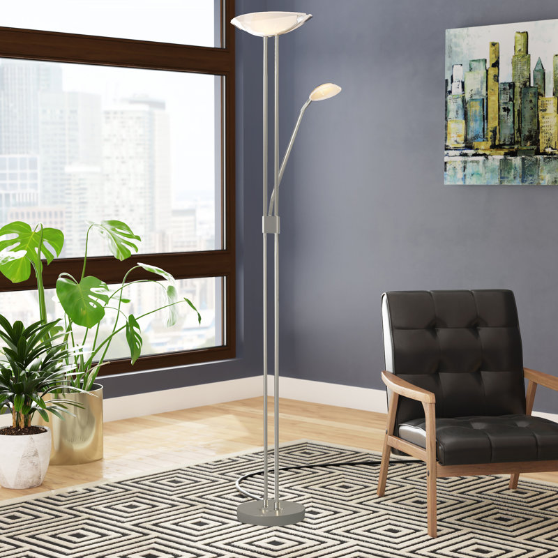 Gerard 71'' LED Torchiere Floor Lamp, Matte Nickel