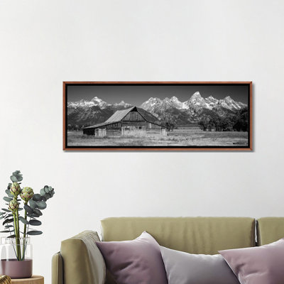 Reproduction d’art sur toile, "Old Barn on a Landscape, Grand Teton National Park" Wyoming by-Panoramic
