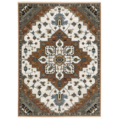 Tapis oriental rouille / ivoire Eldyn