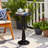  Small Pedestal Side Table, Round End Tables Living Room, Narrow Night Stand Tall Drink Table For Small Spaces, Sofa Couch & Office, Wooden Beside Tables Home Decor (black, 12" X 25")