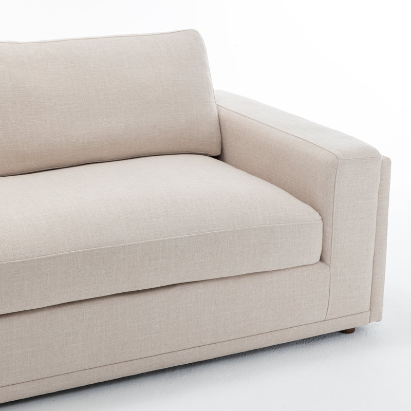 Essex 2-Piece 118" Upholstered Sectional, Mélange de coton beige, Orienté à gauche (vu de face)