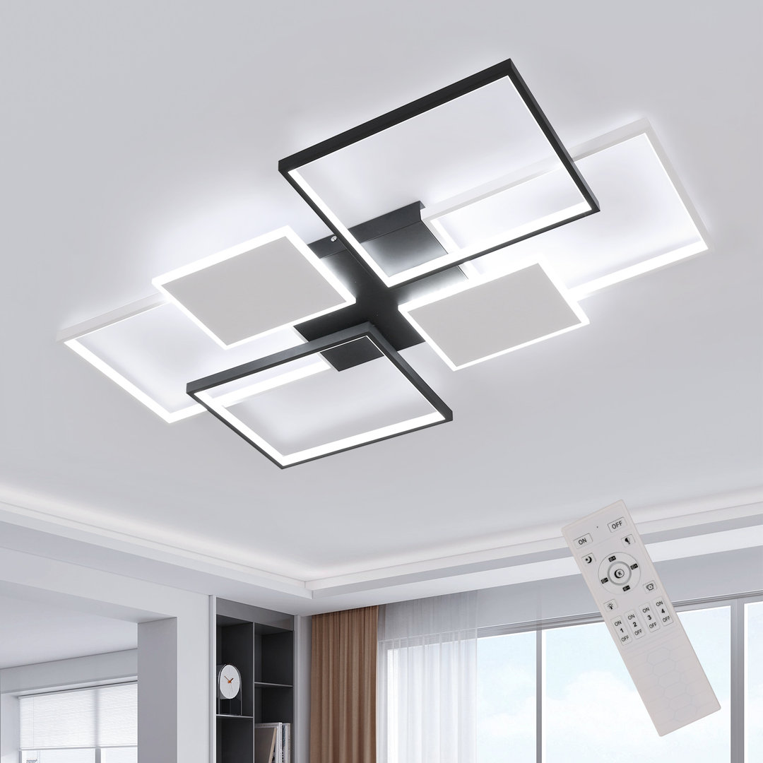 Creative Geometric Dimming Square LED Ceiling Light With Remote
