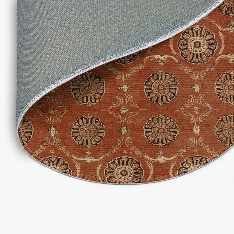 Tapis d'intérieur et d'extérieur brun français, Rond 5 pi
