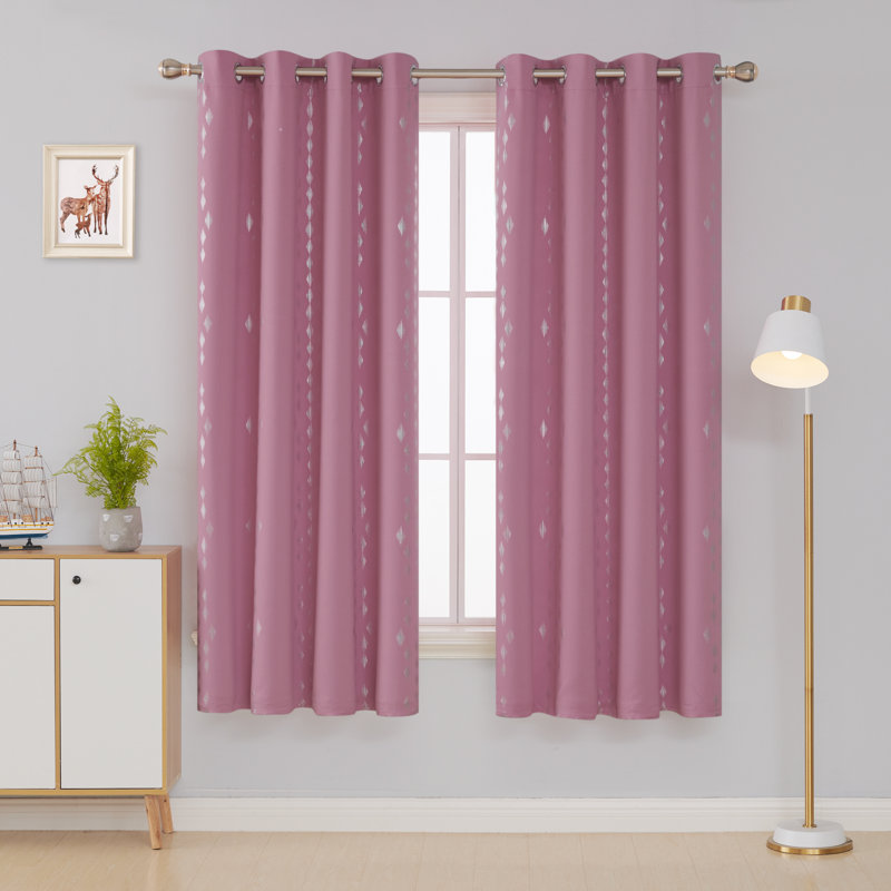 Bedolla Room Darkening Curtain Pair, Pink, 51" W x 71"L