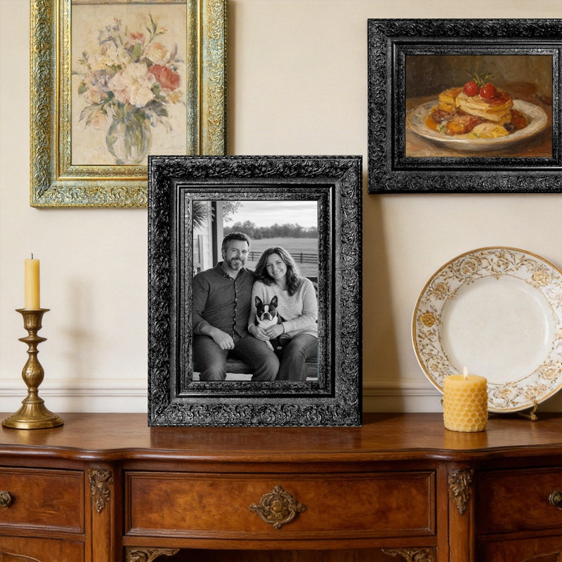 Cadre photo mural 3 pièces 5 "x 7" noir pour cadeaux pour la maison neuve, Noir, 3, 5" W x 7" H