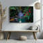 Toile, "Serene Tropical Rainforest Scene Doté d'une cascade d'eau", art mural par Lush Greenery-1083275792