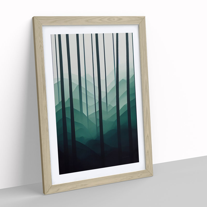 Forest Zen Abstract 1 Piece Single Picture Frame Wall Art, 46cm H x 34cm W x 2cm D, Oak