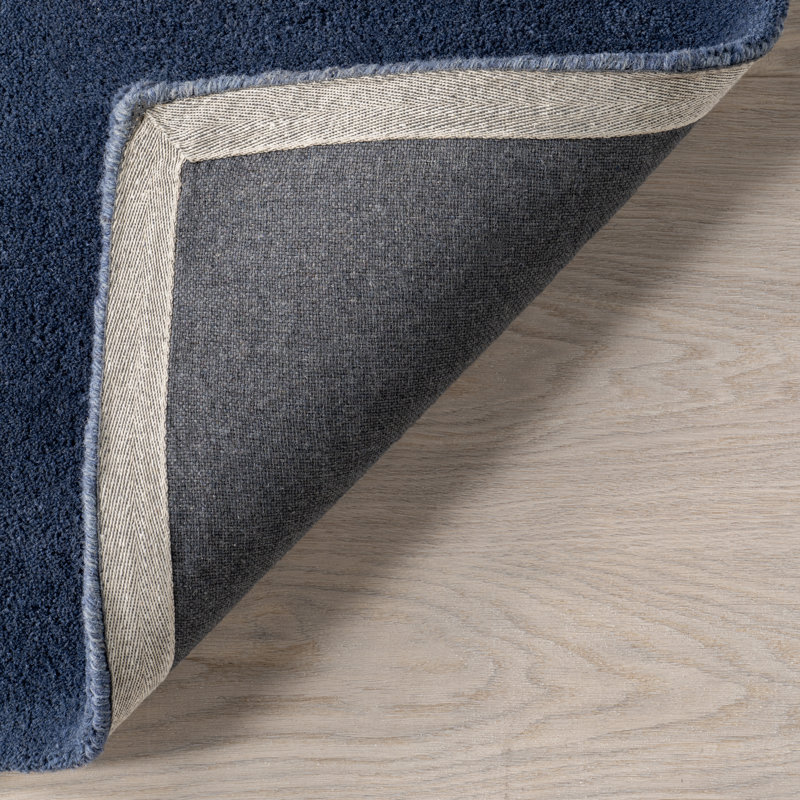 Blue and Gray Handmade Wool Tufted 4' x 6' Area Rug