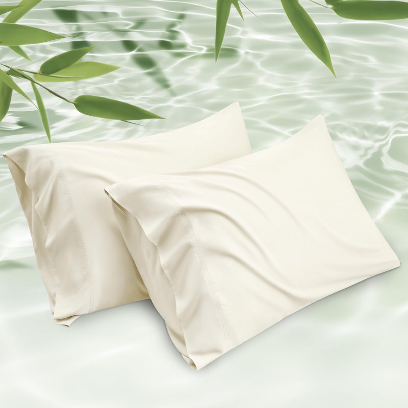 Rayon from Bamboo Cooling Pillowcase, Cream, Standard Pillowcase
