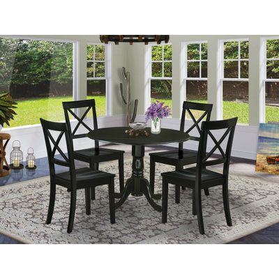 Schramm Drop Leaf Rubberwood Dining Set by Charlton Home