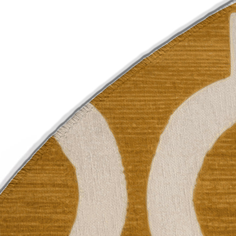 Tapis brun intérieur et extérieur Trellis, Rond 5 pi