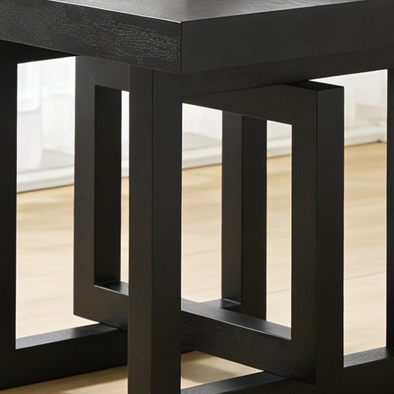 Table de bout en bois massif, Noir