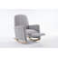 Chaise berçante en lin avec repose-pieds réglable et poche latérale-1459143461