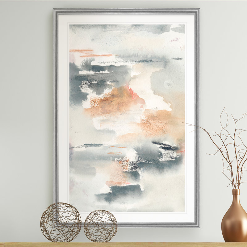 «Lily Pad Impressions II», peinture sur toile, H 22,5 po x l 30,5 po x P 1,5 po, Encadrement argenté