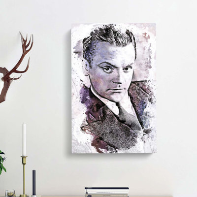 James Cagney in Abstract - Wrapped Canvas Painting Print
