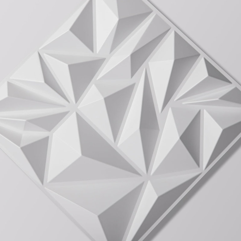 Ensemble de 33 panneaux muraux 3D - losanges texturés, 12 po x 12 po, blanc