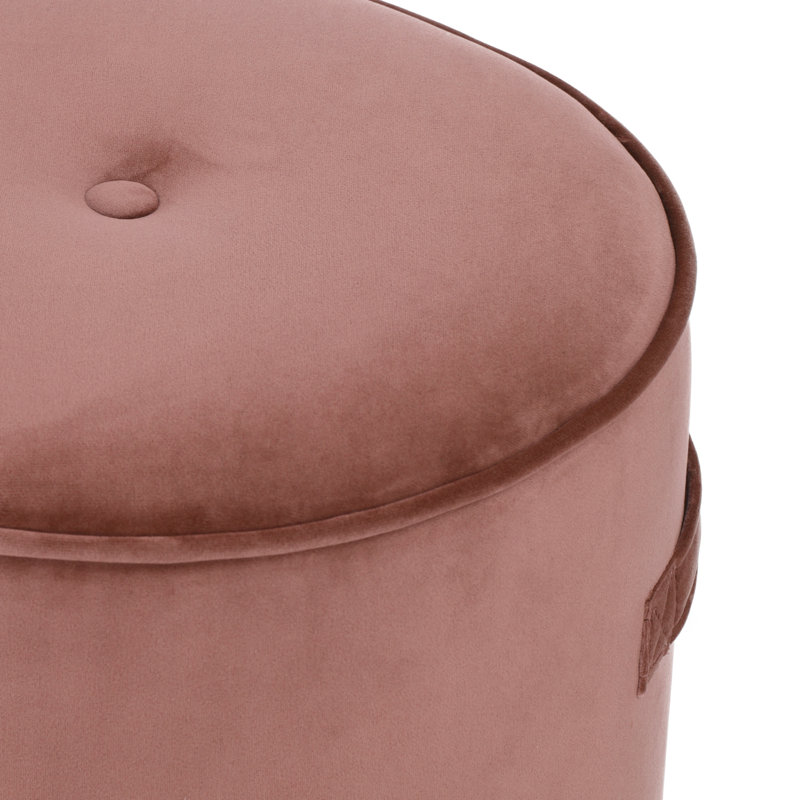 Talon 38cm Wide Round Pouf Ottoman, Rose