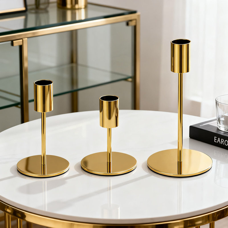 Set Of 6 Metal Taper Candlestick Holders With Varying Heights For Elegant Home Decor, Wedding Centerpieces, And Dining Table Decorations