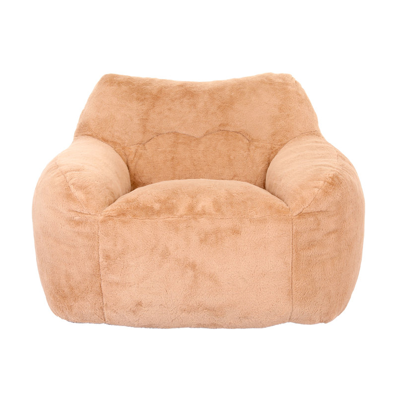 Fauteuil à billes avec accoudoirs et mousse haute densité, Brun