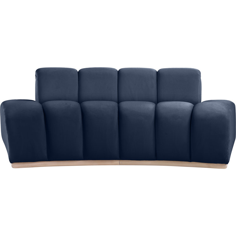 Causeuse en velours Jace, Velours marine
