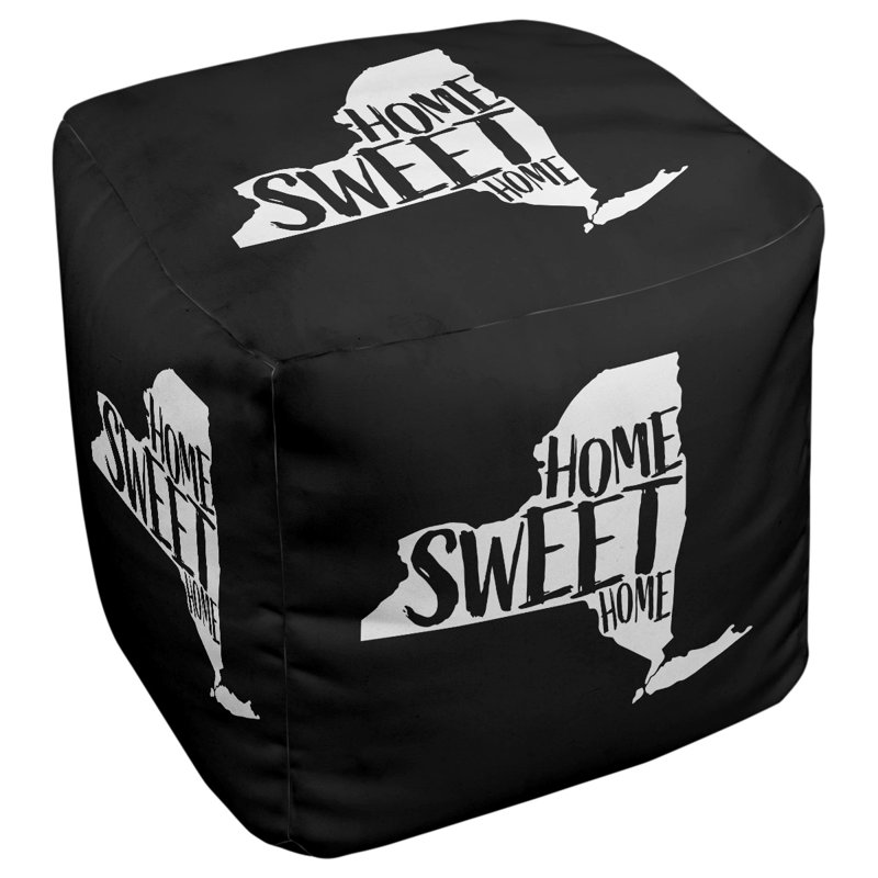 Repose-pieds cube new york home, Noir