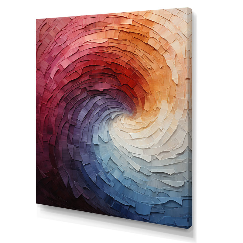«Colorful Rainbow Wave I» - art mural arc-en-ciel, Toile tendue, H 32 po x l 16 po x P 1 po