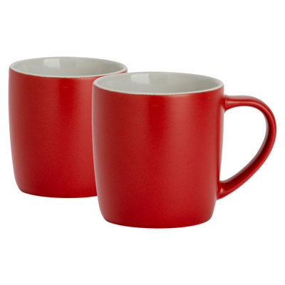 Argon Tableware - Matt Coloured Coffee Mugs - 350ml - Pack of 2