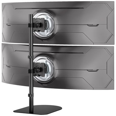 Dual Stacked Monitor Stand - 17-49 inch Freestanding Vertical Dual Ultrawide Monitor Mount