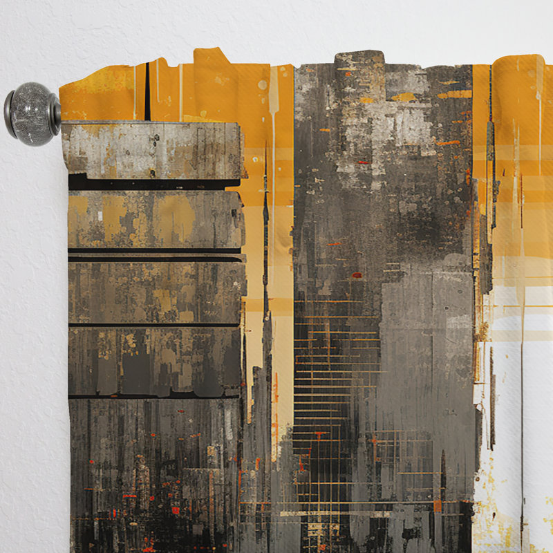 Liles - Abstract Curtain - Room Darkening Abstract Curtain - 1 Panels, 52" W x 120" L