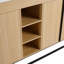 Armoire de salle de bain autoportante avec porte à fermeture douce et tablette de rangement ouverte