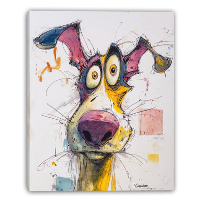 Wild Colour Dog Wrapped Canvas Wall Art