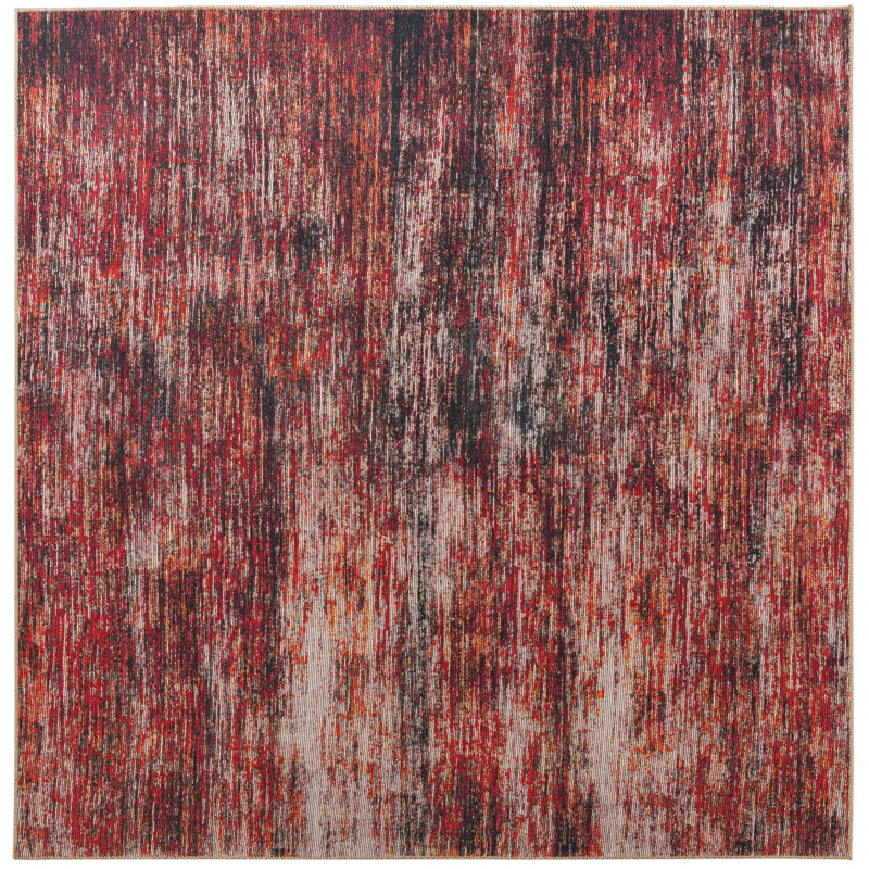 Ikhasa Chenille Abstract Indoor Rug, Square 7'7"