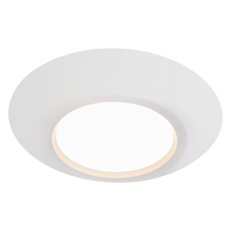 Weylo 5-in Black dimmable LED Flush Mount, White