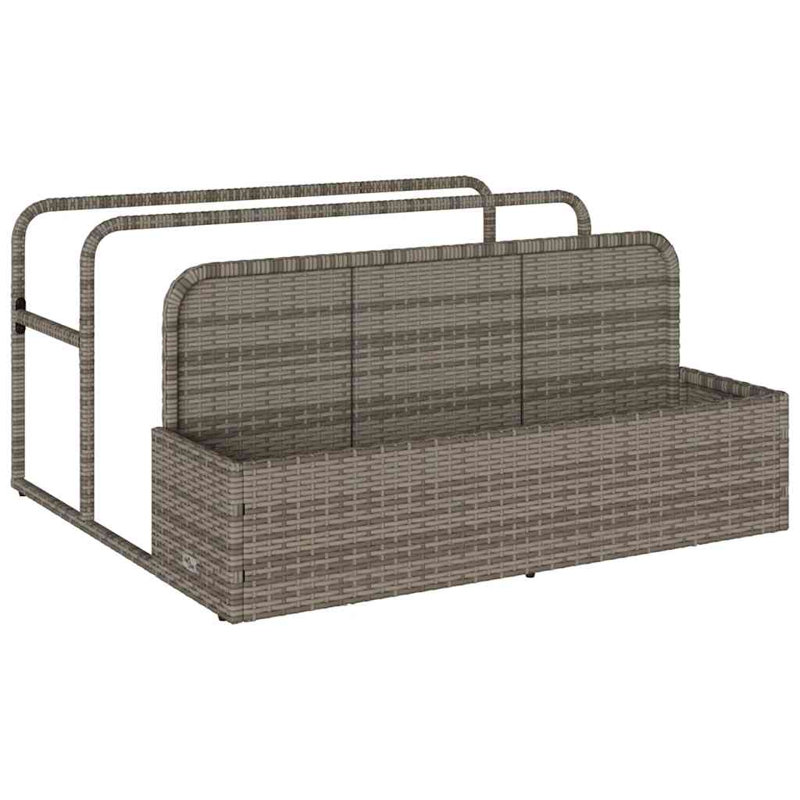 Rotin PE gris flottant avec rangement Vidaxl, acier thermolaqué, Gris