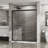 Double Sliding Glass Shower Door  60 In. W X 72 In. H Aluminum Framed Shower Enclosure With SGCC Clear Tempered Glass