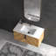 Meuble-lavabo mural 36 po avec panneau cannelé 3D et lavabo intégré en céramique-131994983