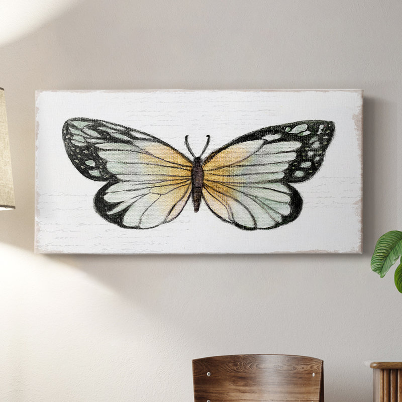«Vintage Flutter IV», toile tendue avec châssis, prête à être accrochée, H 20 po x l 40 po