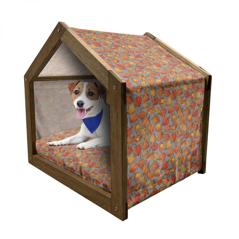 Niche pour chien en bois gris, H 22,44 po x l 23,62 po x P 17,72 po