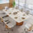 Conference Table With Unique Travertine Slab Top And Semi-Circular Stripe Base