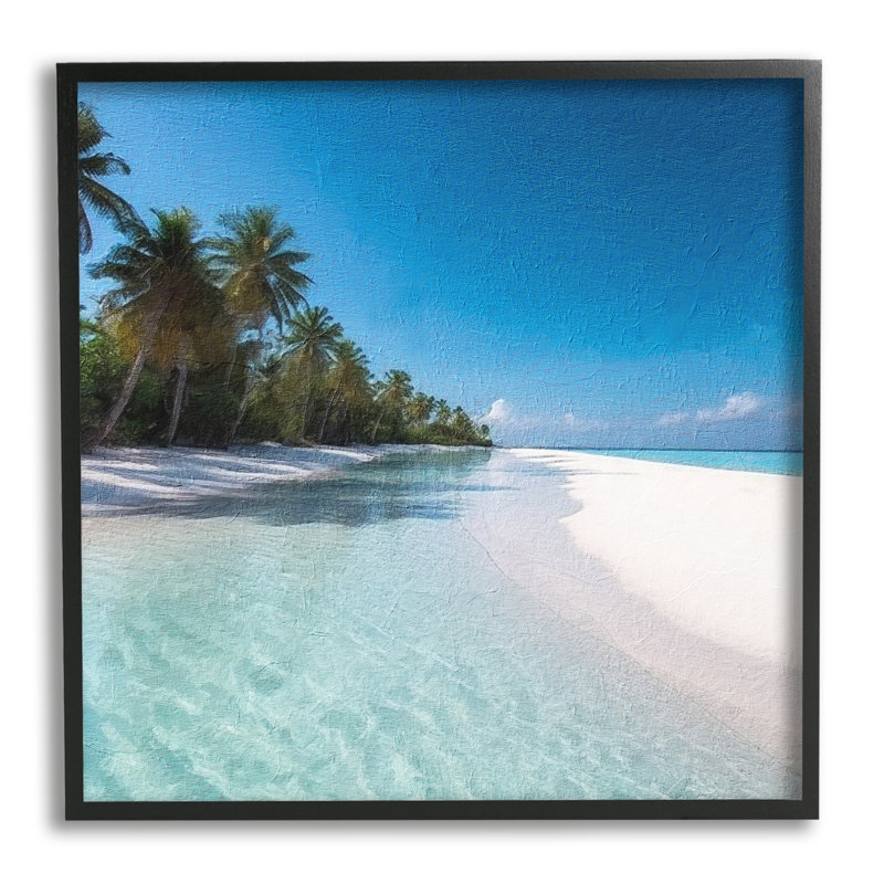 Plage tropicale d'été par Riley B, Giclée encadrée noir minuit, H 17 po x l 17 po x P 1,5 po