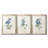 Farmhouse Periwinkle I - Blue Hydrangea Botanical Studies Wall Art, Matted and Framed Under Acrylic Glass, Set of 3, Large Living Room Wall Art-69982348-69982342