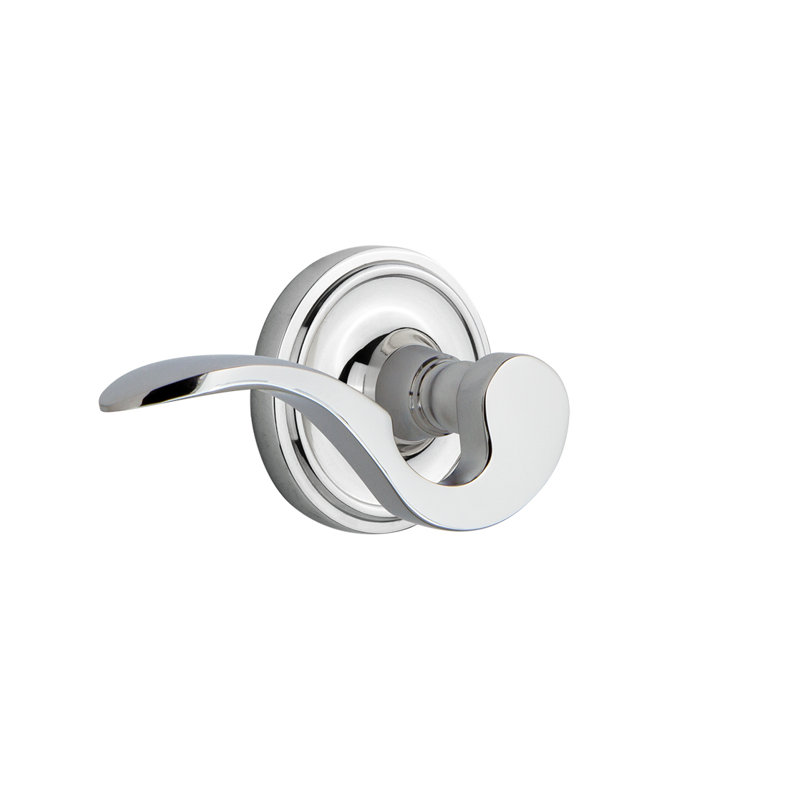 Classic Rosette Single Dummy with Manor Lever, Left Handed, Bright Chrome