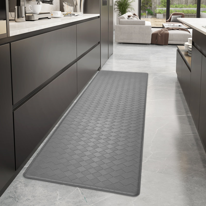 Tapis de cuisine antidérapant Devarian, Tapis de couloir 2 pi x 7 pi 11 po, Gris