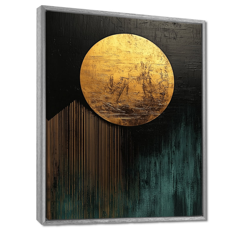 «Vallelunga Geometric Art Decor Essential Forms IV», art mural moderne pour le salon, H 32 po x l 16 po, Argent argent