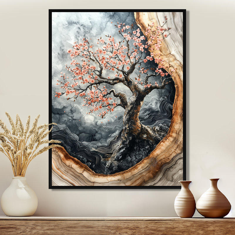 Henry II - impressions murales florales, Noir, Reproduction encadrée sans passe-partout, H 20 po x l 12 po