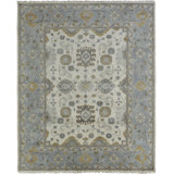 Hand Knotted Wool Ivory/Blue Area Rug