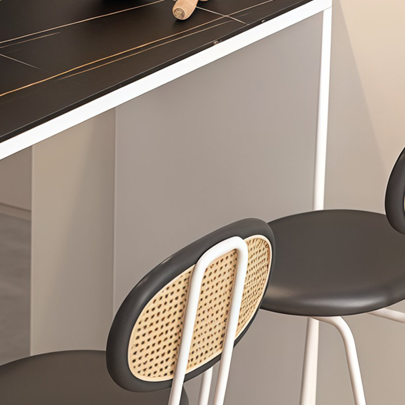 Table de bar moderne de style moderne, Brun / Noir, Noir / blanc, H 41,3 po x L 70,8 po x l 15,7 po
